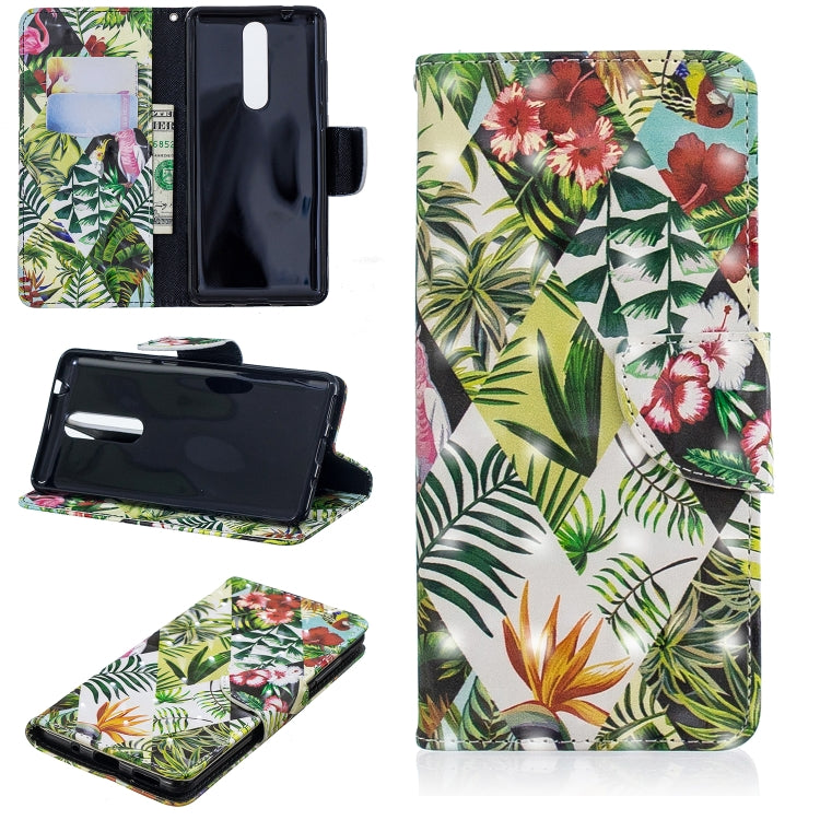 3D Colored Drawing Pattern Horizontal Flip Leather Case for Nokia 5.1, with Holder & Card Slots & Wallet