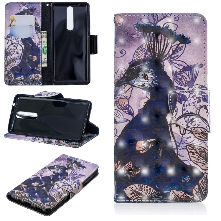 3D Colored Drawing Pattern Horizontal Flip Leather Case for Nokia 5.1, with Holder & Card Slots & Wallet