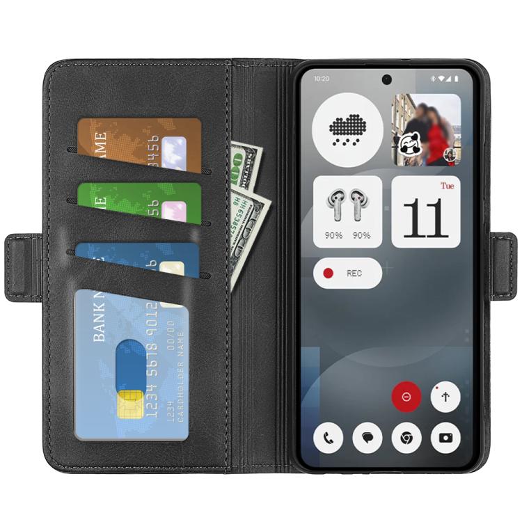 For Nothing Phone 3a Dual-side Magnetic Buckle Horizontal Flip Leather Phone Case
