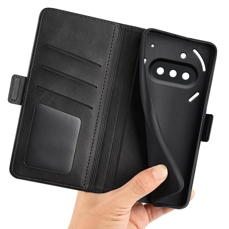 For Nothing Phone 3a Dual-side Magnetic Buckle Horizontal Flip Leather Phone Case