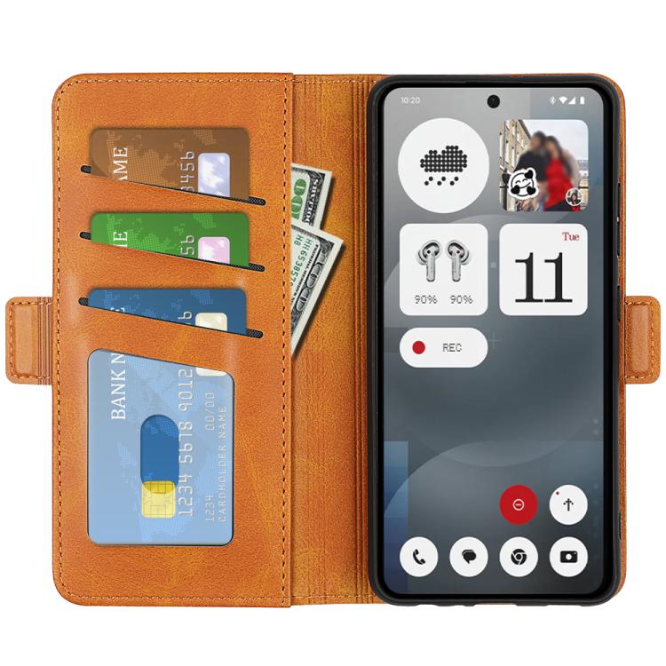 For Nothing Phone 3a Dual-side Magnetic Buckle Horizontal Flip Leather Phone Case