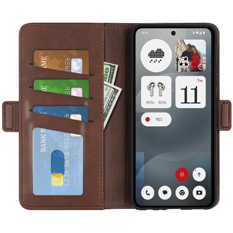 For Nothing Phone 3a Dual-side Magnetic Buckle Horizontal Flip Leather Phone Case