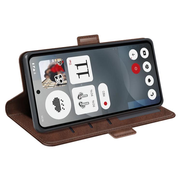 For Nothing Phone 3a Dual-side Magnetic Buckle Horizontal Flip Leather Phone Case