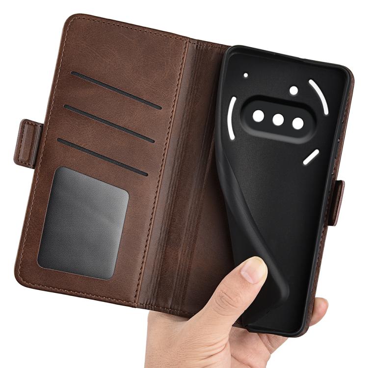 For Nothing Phone 3a Dual-side Magnetic Buckle Horizontal Flip Leather Phone Case