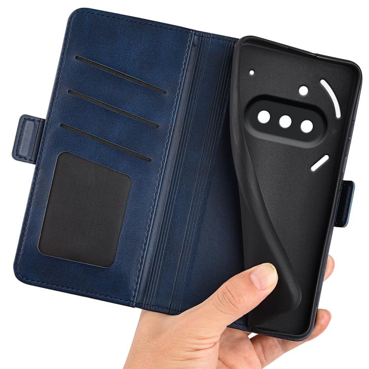 For Nothing Phone 3a Dual-side Magnetic Buckle Horizontal Flip Leather Phone Case