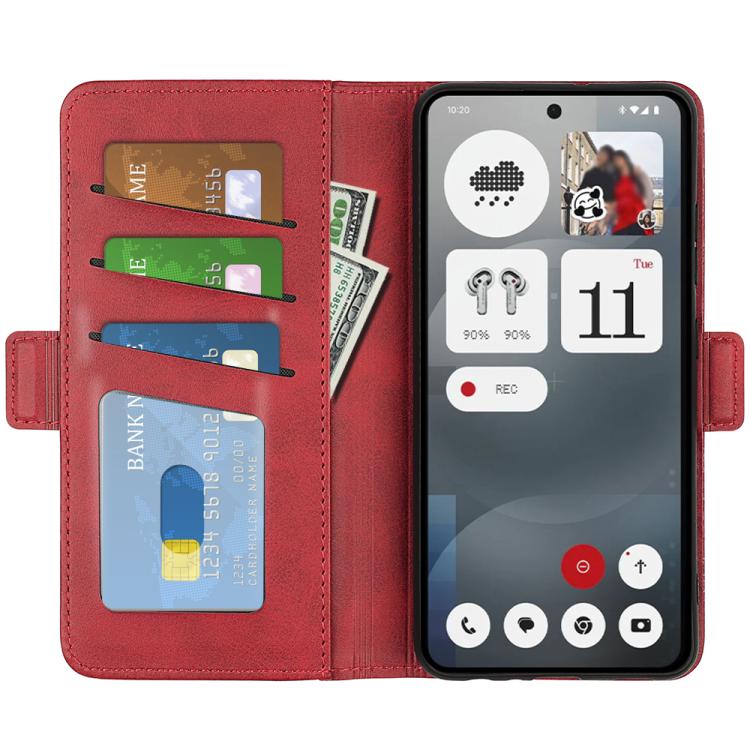 For Nothing Phone 3a Dual-side Magnetic Buckle Horizontal Flip Leather Phone Case