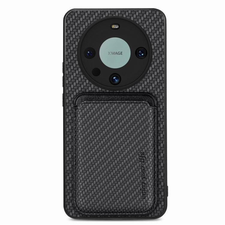 For Huawei Mate 60 Pro Carbon Fiber Leather Card Magnetic Phone Case