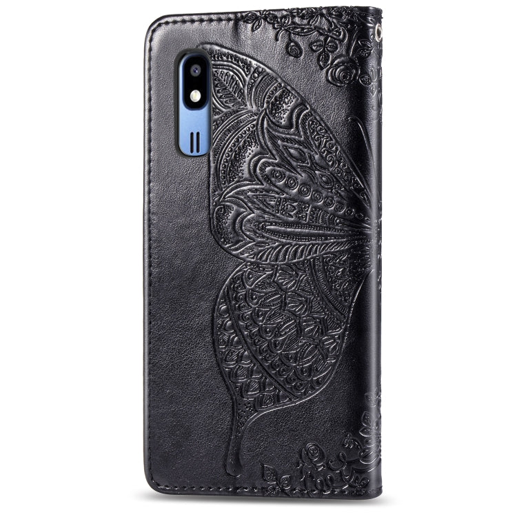 Butterfly Love Flowers Embossing Horizontal Flip Leather Case For Samsung  A2 Core with Holder & Card Slots & Wallet & Lanyard