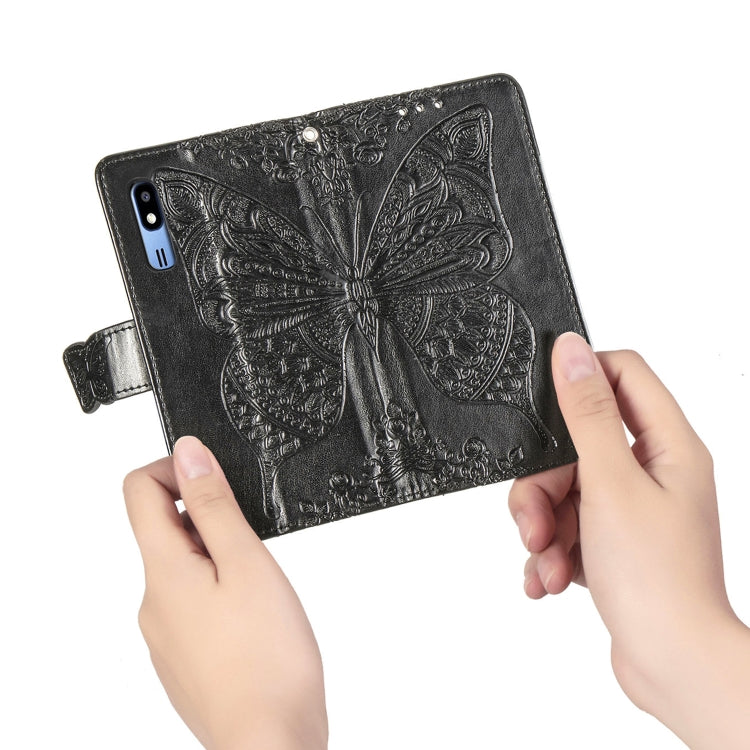 Butterfly Love Flowers Embossing Horizontal Flip Leather Case For Samsung  A2 Core with Holder & Card Slots & Wallet & Lanyard