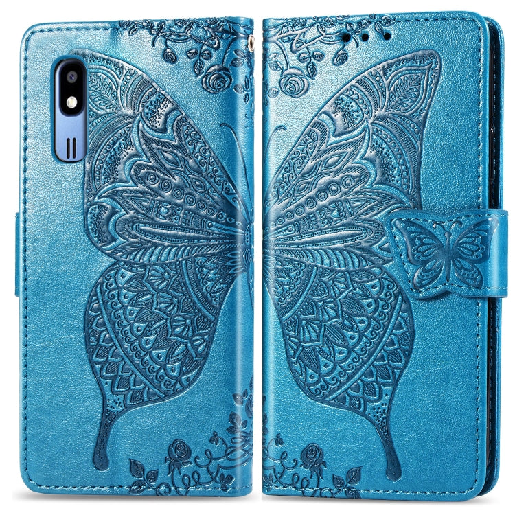 Butterfly Love Flowers Embossing Horizontal Flip Leather Case For Samsung  A2 Core with Holder & Card Slots & Wallet & Lanyard