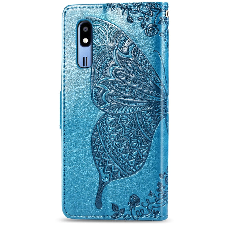 Butterfly Love Flowers Embossing Horizontal Flip Leather Case For Samsung  A2 Core with Holder & Card Slots & Wallet & Lanyard