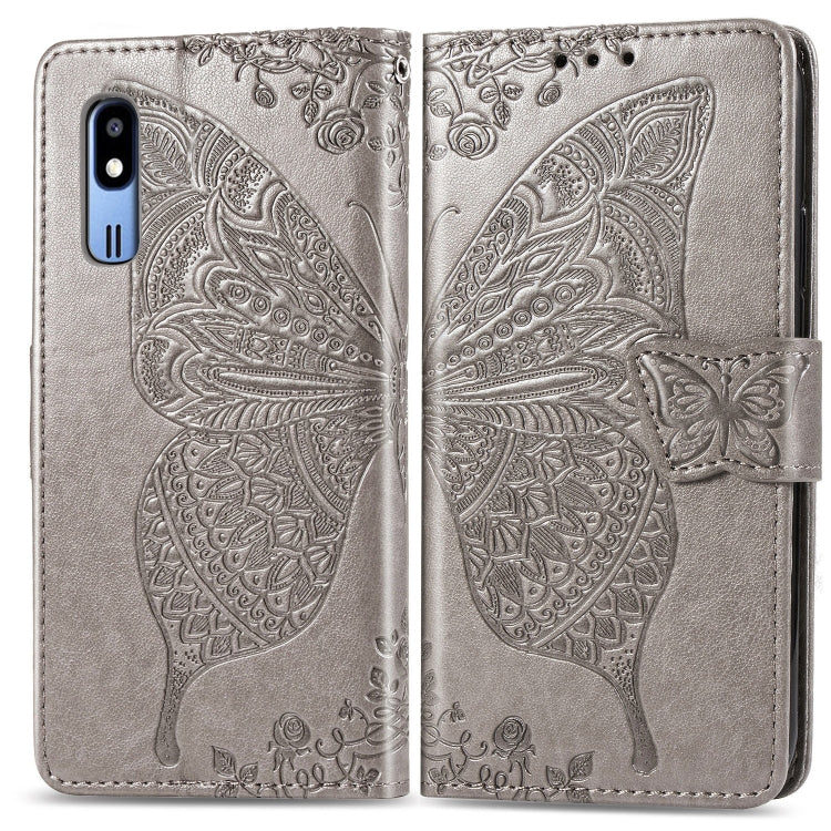 Butterfly Love Flowers Embossing Horizontal Flip Leather Case For Samsung  A2 Core with Holder & Card Slots & Wallet & Lanyard