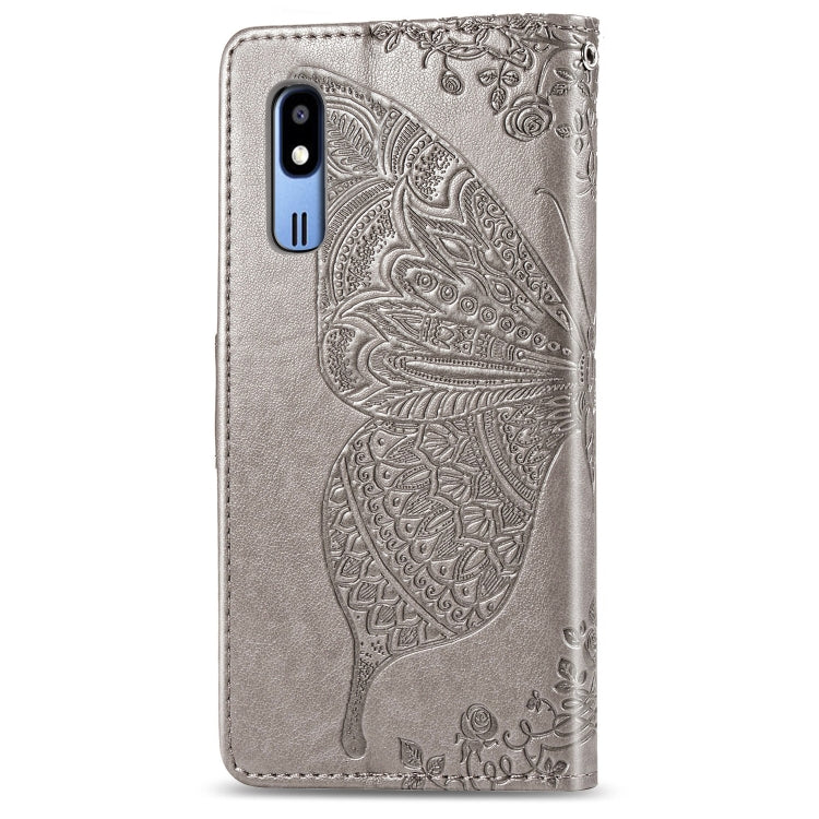 Butterfly Love Flowers Embossing Horizontal Flip Leather Case For Samsung  A2 Core with Holder & Card Slots & Wallet & Lanyard