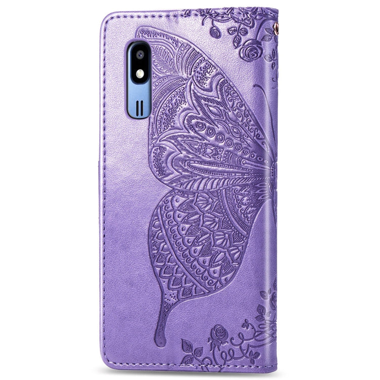 Butterfly Love Flowers Embossing Horizontal Flip Leather Case For Samsung  A2 Core with Holder & Card Slots & Wallet & Lanyard