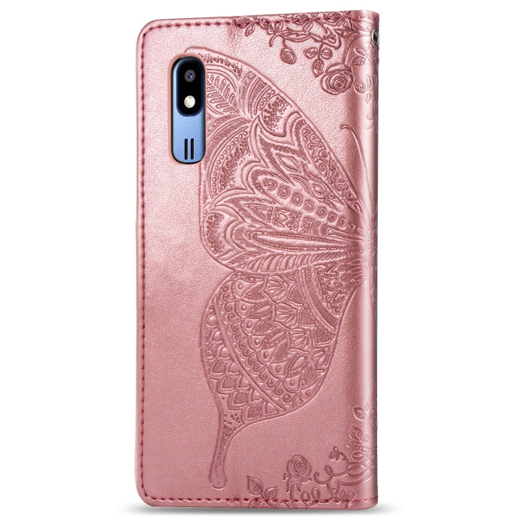 Butterfly Love Flowers Embossing Horizontal Flip Leather Case For Samsung  A2 Core with Holder & Card Slots & Wallet & Lanyard