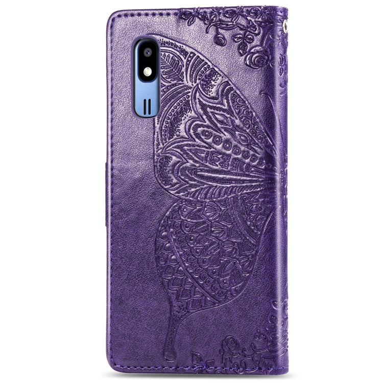 Butterfly Love Flowers Embossing Horizontal Flip Leather Case For Samsung  A2 Core with Holder & Card Slots & Wallet & Lanyard