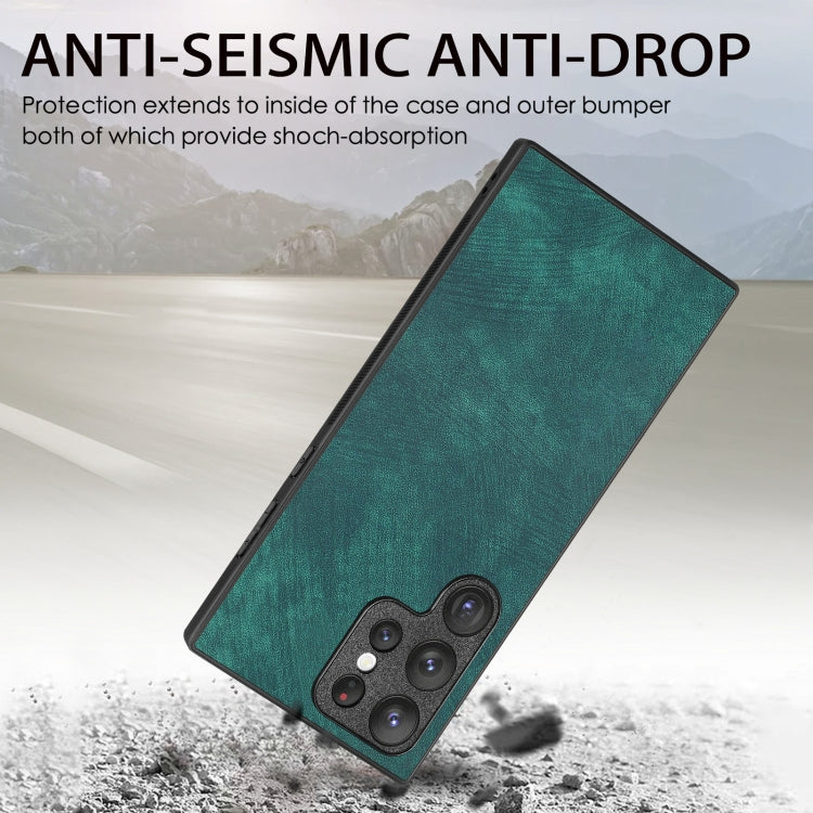 For Samsung Galaxy S24 5G Vintage Leather PC Back Cover Phone Case