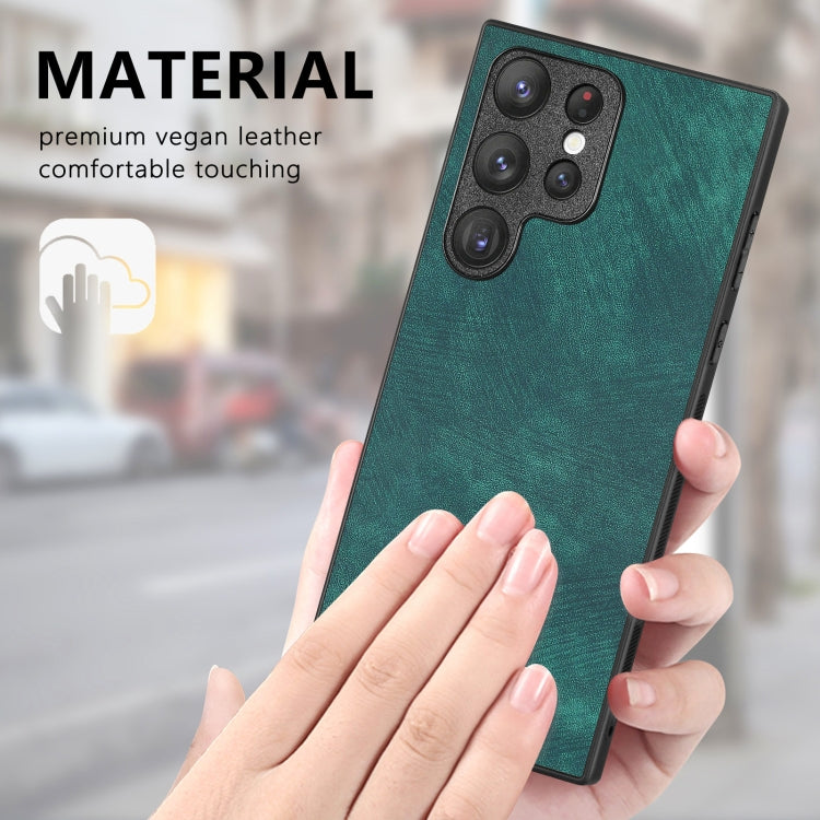 For Samsung Galaxy S24 5G Vintage Leather PC Back Cover Phone Case