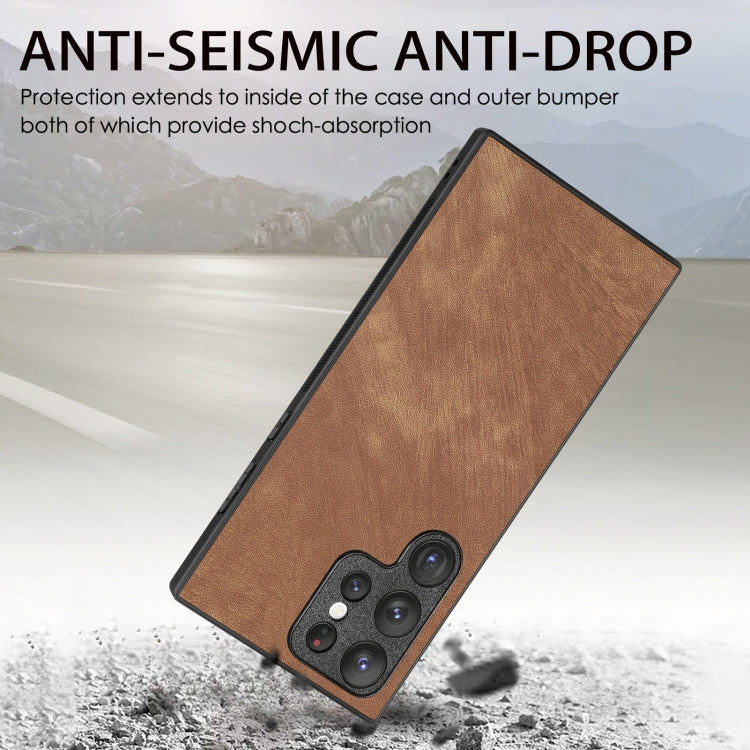For Samsung Galaxy S24 5G Vintage Leather PC Back Cover Phone Case
