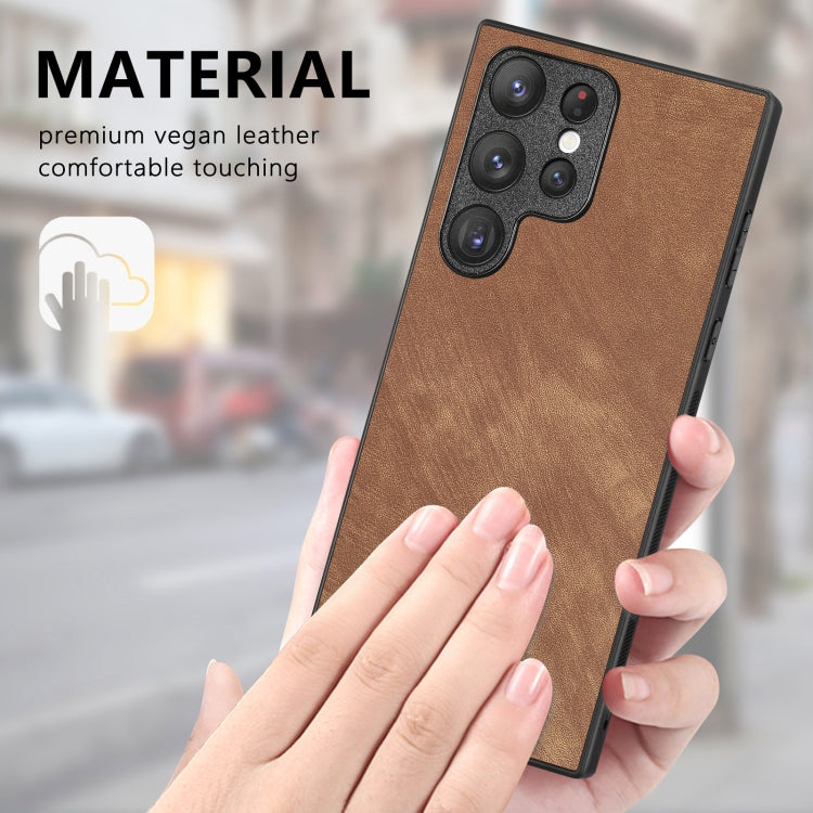For Samsung Galaxy S24 5G Vintage Leather PC Back Cover Phone Case