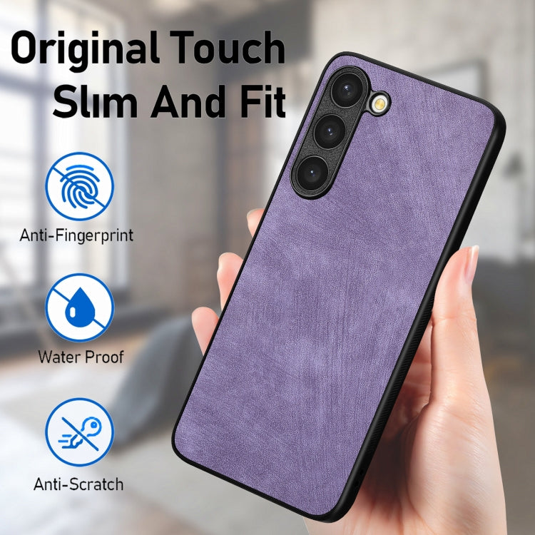 For Samsung Galaxy S25 5G Vintage Leather PC Back Cover Phone Case