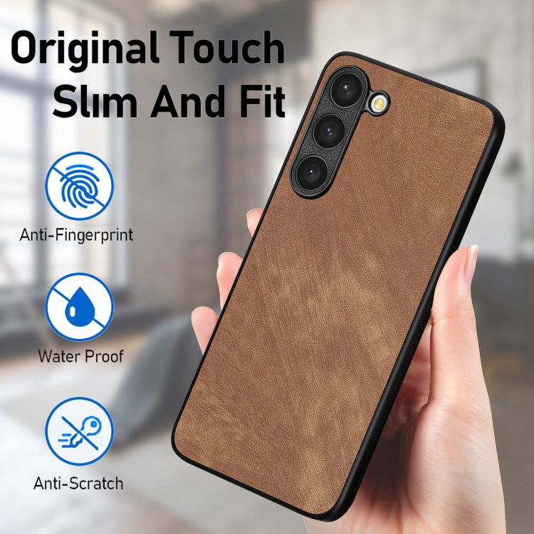 For Samsung Galaxy S25 5G Vintage Leather PC Back Cover Phone Case