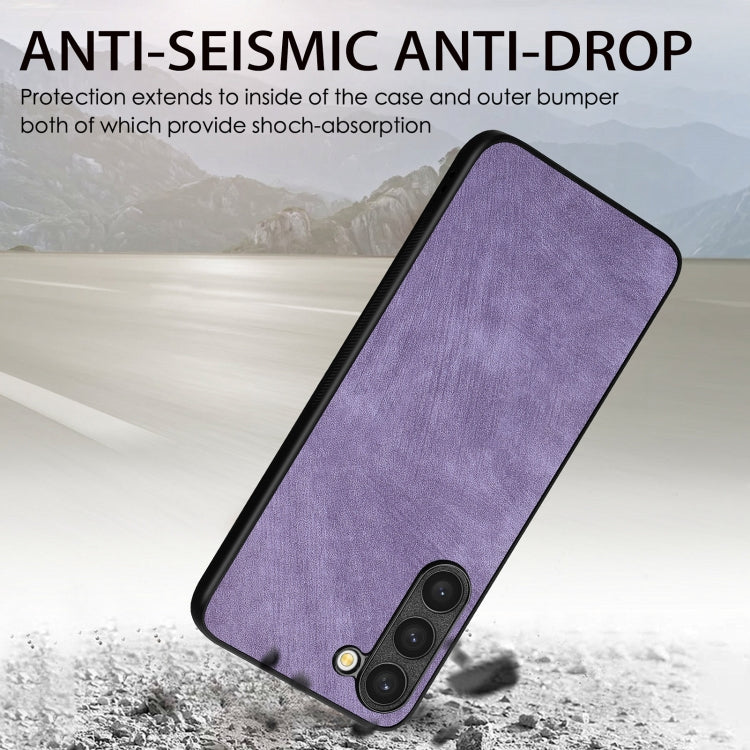 For Samsung Galaxy S25+ 5G Vintage Leather PC Back Cover Phone Case
