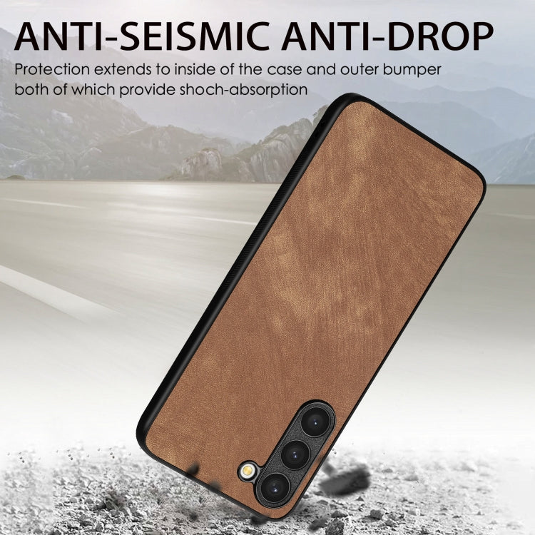 For Samsung Galaxy S25+ 5G Vintage Leather PC Back Cover Phone Case