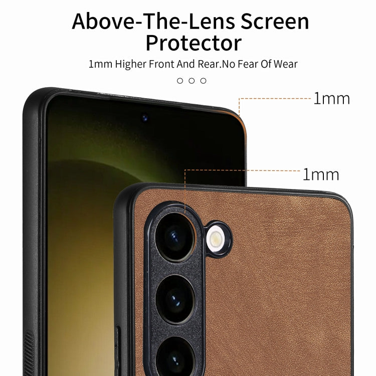 For Samsung Galaxy S25+ 5G Vintage Leather PC Back Cover Phone Case
