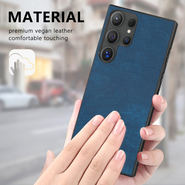 For Samsung Galaxy S25 Ultra 5G Vintage Leather PC Back Cover Phone Case