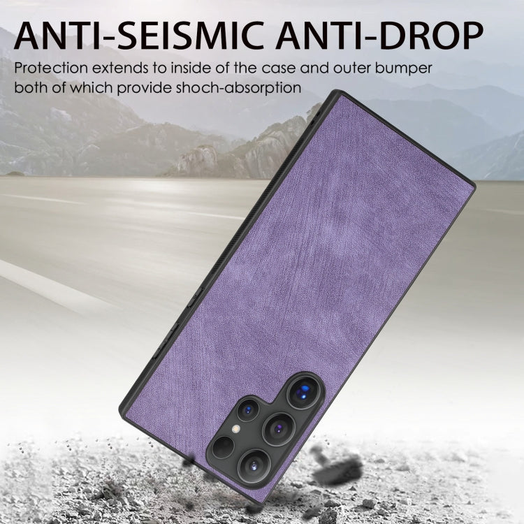 For Samsung Galaxy S25 Ultra 5G Vintage Leather PC Back Cover Phone Case