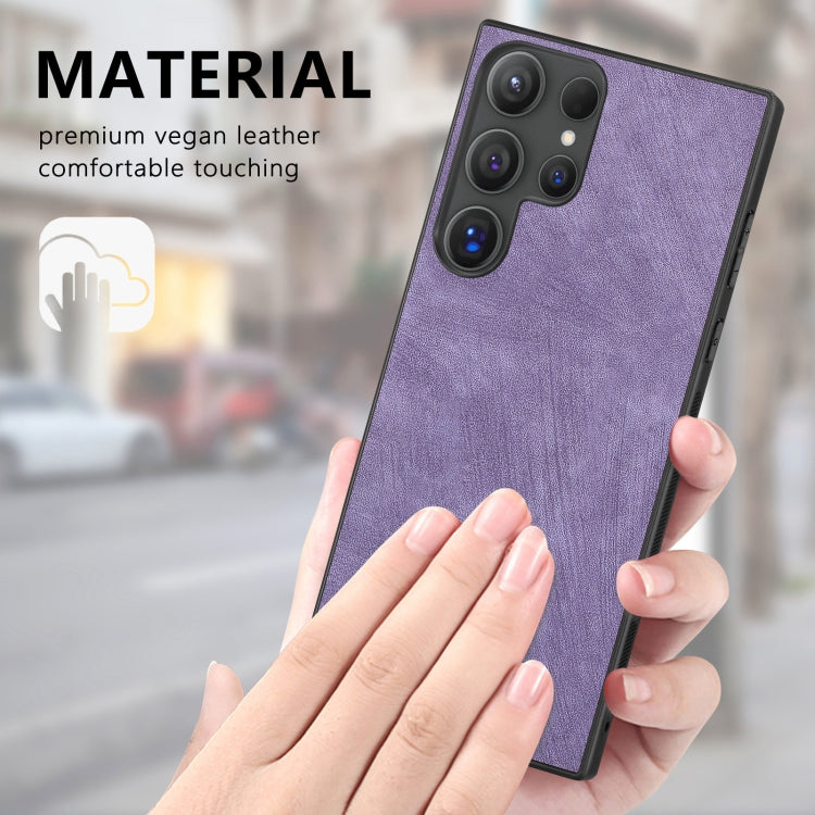For Samsung Galaxy S25 Ultra 5G Vintage Leather PC Back Cover Phone Case