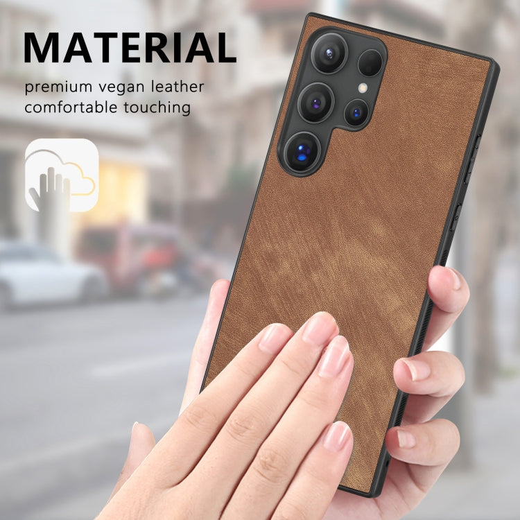 For Samsung Galaxy S25 Ultra 5G Vintage Leather PC Back Cover Phone Case