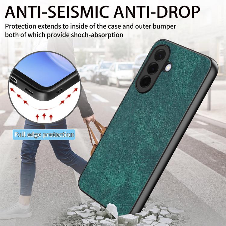 For Samsung Galaxy A56 5G Vintage Leather PC Back Cover Phone Case