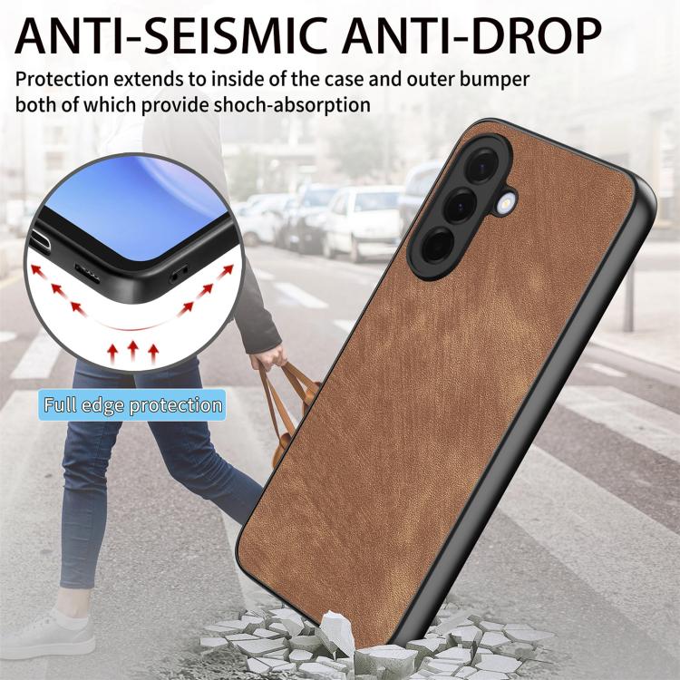 For Samsung Galaxy A36 5G Vintage Leather PC Back Cover Phone Case