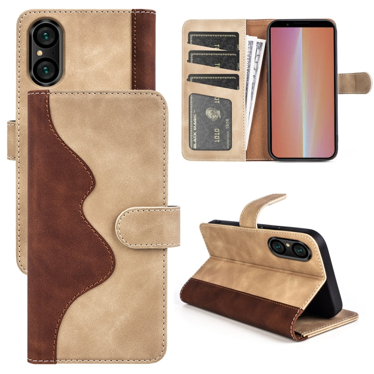 For Sony Xperia 5 V Stitching Horizontal Flip Leather Phone Case