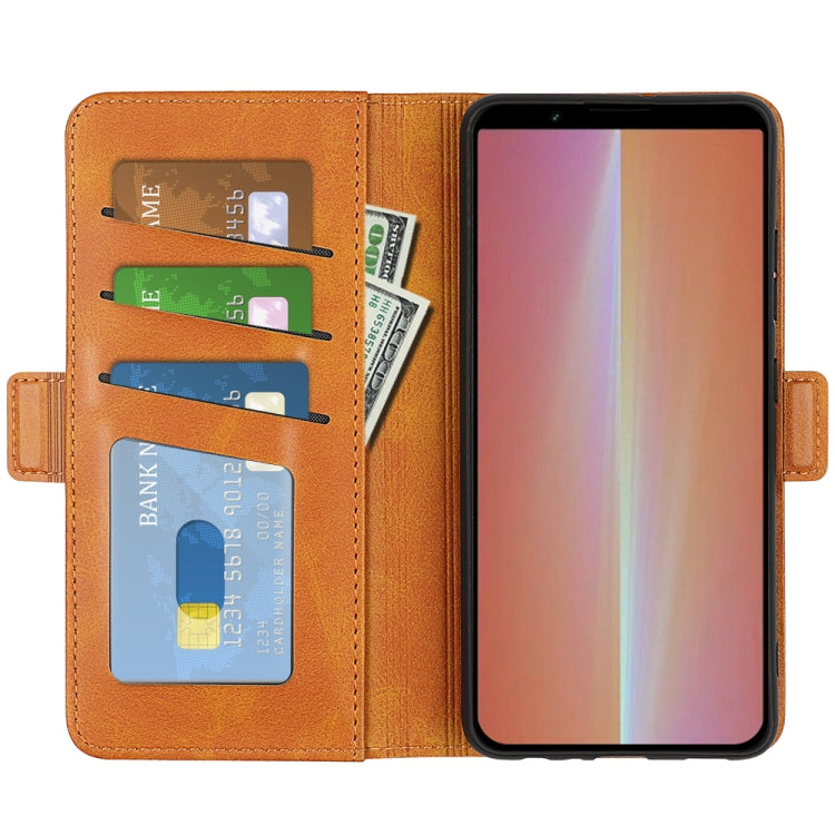 For Sony Xperia 5 V Dual-side Magnetic Buckle Horizontal Flip Leather Phone Case