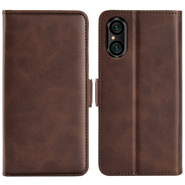 For Sony Xperia 5 V Dual-side Magnetic Buckle Horizontal Flip Leather Phone Case