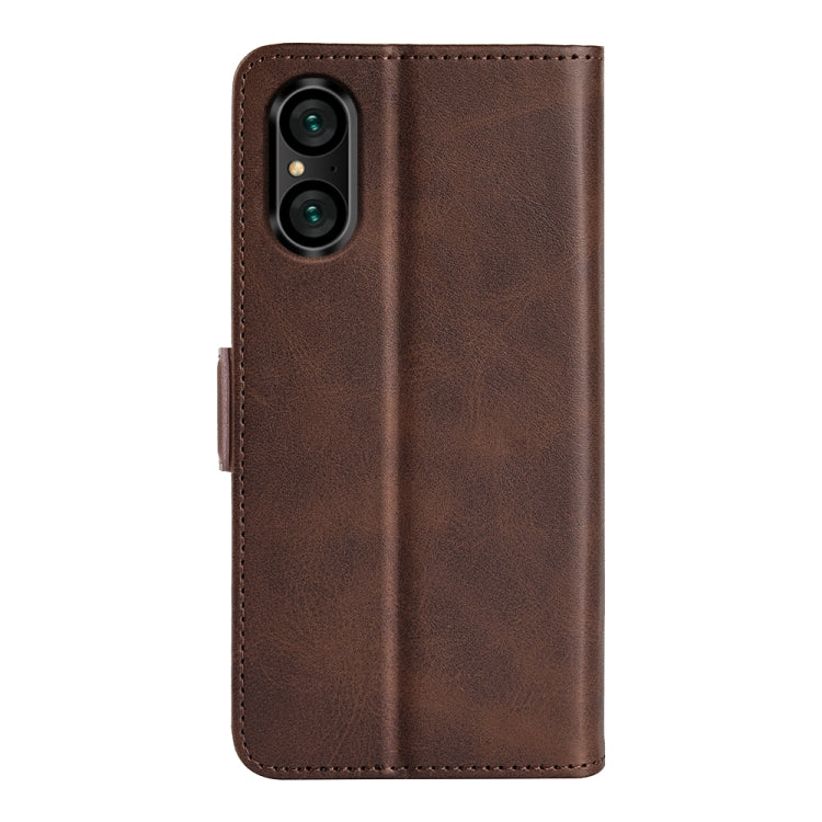 For Sony Xperia 5 V Dual-side Magnetic Buckle Horizontal Flip Leather Phone Case