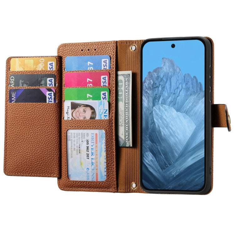 For Google Pixel 9 Love Zipper Lanyard Leather Phone Case