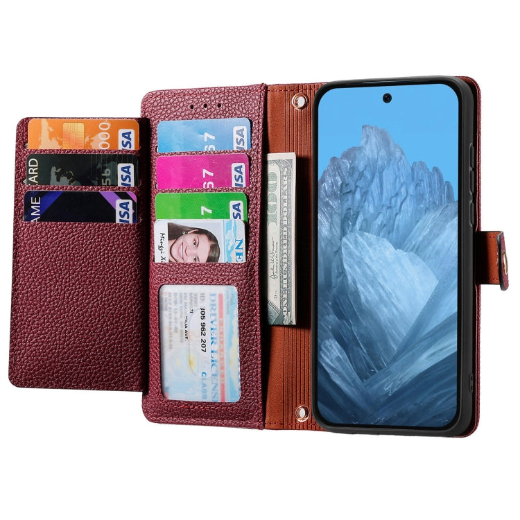 For Google Pixel 9 Love Zipper Lanyard Leather Phone Case