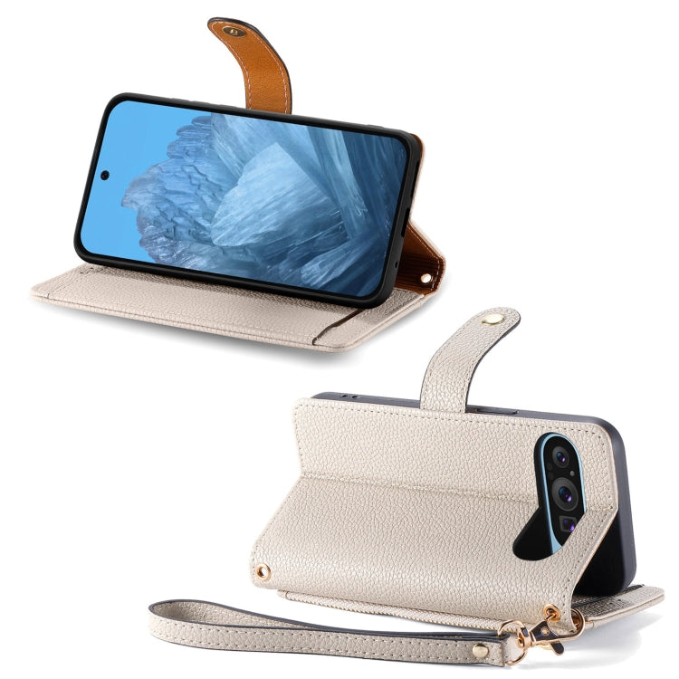 For Google Pixel 9 Love Zipper Lanyard Leather Phone Case