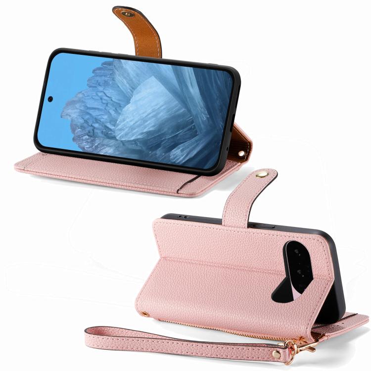 For Google Pixel 10 / 10 Pro  Love Zipper Lanyard Leather Phone Case