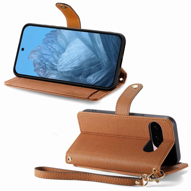 For Google Pixel 10 / 10 Pro  Love Zipper Lanyard Leather Phone Case