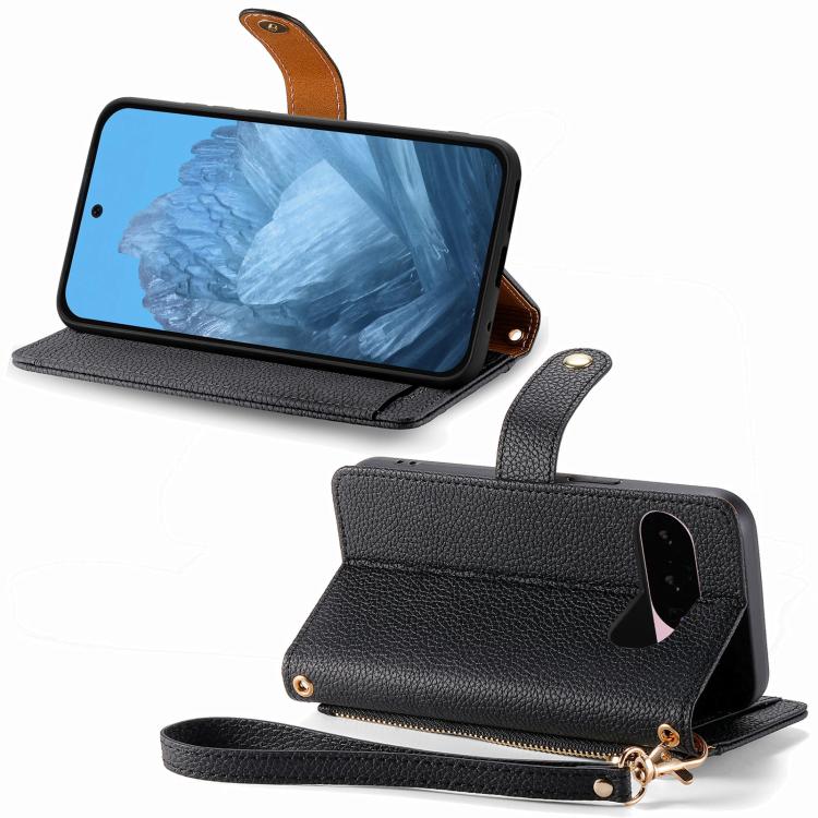 For Google Pixel 10 / 10 Pro  Love Zipper Lanyard Leather Phone Case