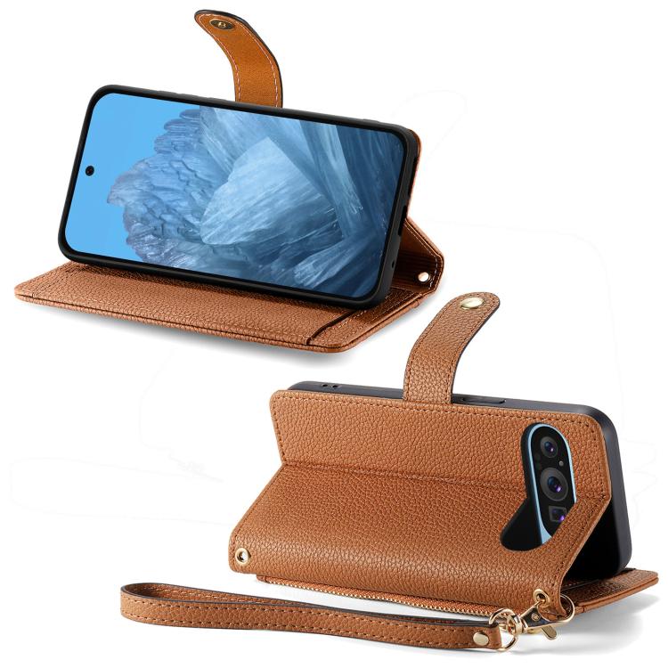For Google Pixel 10 Pro XL Love Zipper Lanyard Leather Phone Case