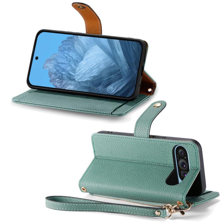 For Google Pixel 10 Pro XL Love Zipper Lanyard Leather Phone Case