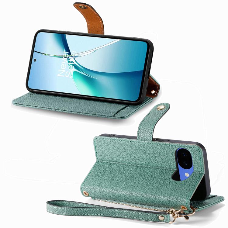 For Google Pixel 10a Love Zipper Lanyard Leather Phone Case