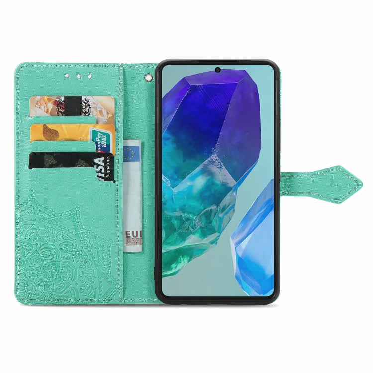 For Samsung Galaxy M55 Mandala Flower Embossed Leather Phone Case