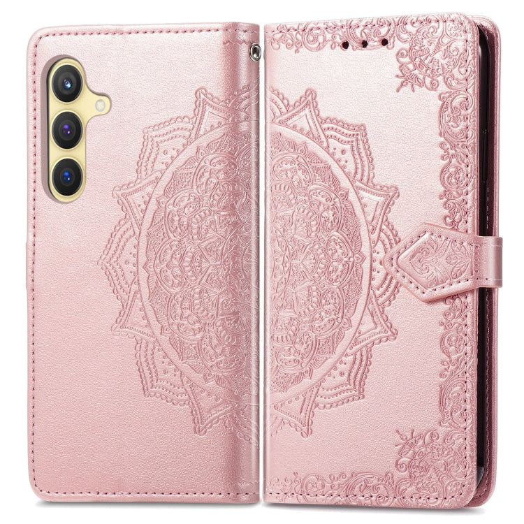 For Samsung Galaxy S25+ 5G Mandala Flower Embossed Leather Phone Case